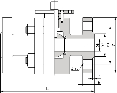 電動(dòng)鍛鋼球閥結(jié)構(gòu)圖